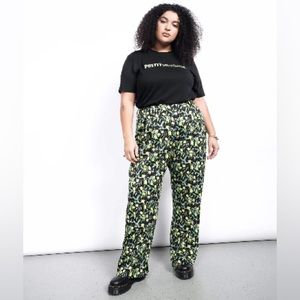 NWT WILDFANG 🤘THE EMPOWER WIDE LEG TROUSER size 10 🍋 Citrus